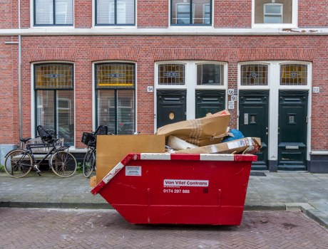 Enclosed and lockable skip in a residential area of Archway