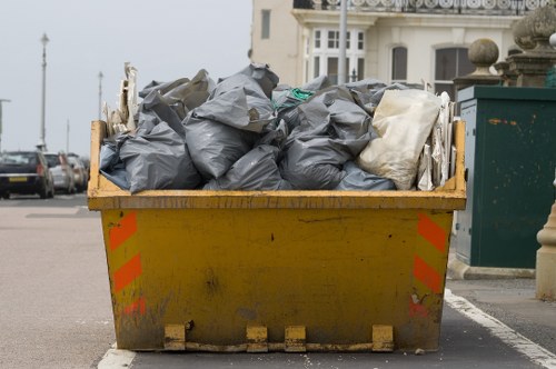 Residential muck removal with various household items