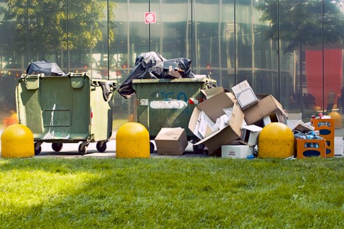 Various types of waste collected for removal