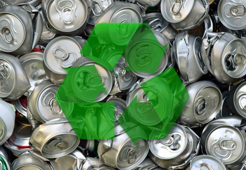 Different types of waste materials sorted for recycling